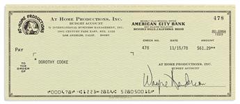 (MUSICIANS.) Group of 68 uncashed checks, each Signed by a music producer or executive, some signed with an ink stamp, mostly from prod